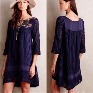 Holding Horses Navy Crochet Dress